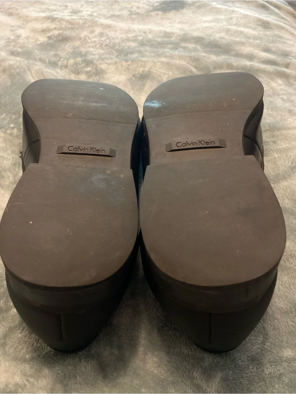 Calvin Klein Black Leather & Fabric Slip-On Loafers - Picture 6 of 6